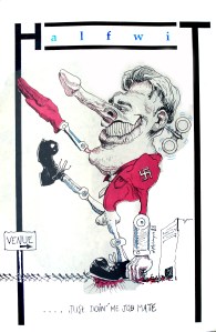 Bouncer - Illustration (Protest Against Organised Violence for 'Halfwit' fanzine)